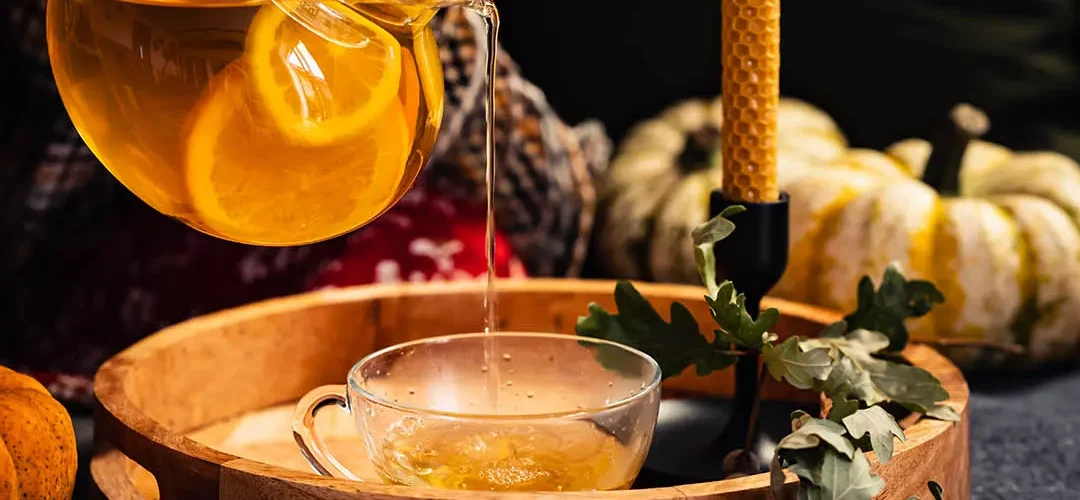 Orange tea in the evening